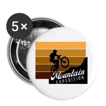 Saut d’expédition en montagne - Lot de 5 grands badges (56 mm) - blanc - Devant