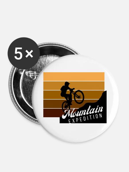 Mountain Expedition Sprung - Buttons groß 56 mm (5er Pack) - Weiß