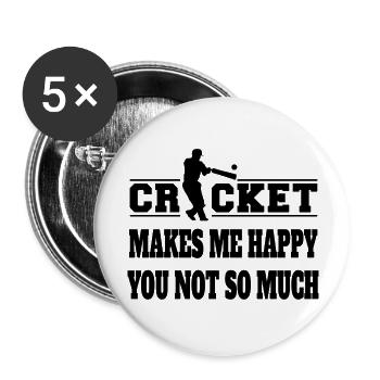 Cricket Team Cricket Gift Saying Cricket Fan - Buttons large 2.2''/56 mm (5-pack) - white - Front