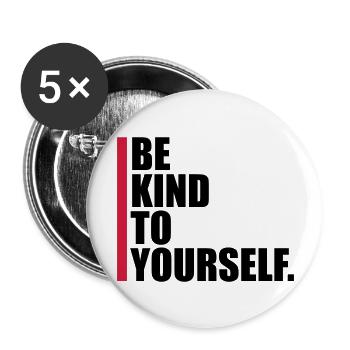 soyez gentil avec vous-même - Lot de 5 grands badges (56 mm) - blanc - Devant
