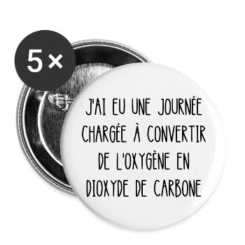 journée chargée - Lot de 5 grands badges (56 mm) - blanc - Devant