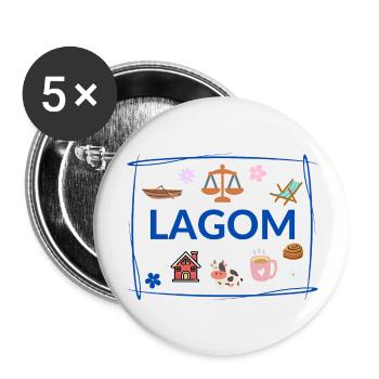 Lagom - Buttons groß 56 mm (5er Pack) - Weiß - Vorne