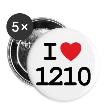 J’adore 1210 - Ich liebe Floridsdorf Shirt - Lot de 5 grands badges (56 mm) - blanc - Devant