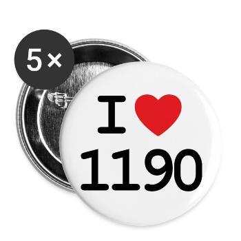 J’adore 1190 - Ich liebe Döbling Shirt - Lot de 5 grands badges (56 mm) - blanc - Devant