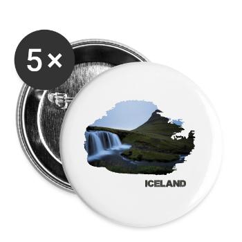 Kirkjufell Island - Buttons large 2.2''/56 mm (5-pack) - white - Front
