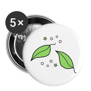Blattwerk - Buttons groß 56 mm (5er Pack) - Weiß - Vorne