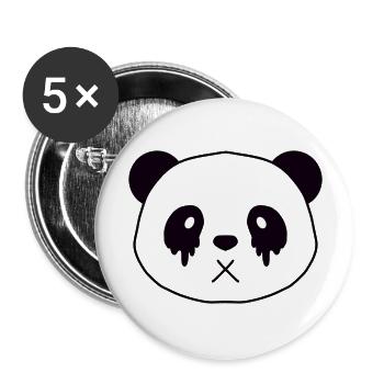 Panda rock - Lot de 5 grands badges (56 mm) - blanc - Devant