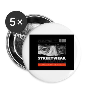 Streetwear Eyes - Buttons groß 56 mm (5er Pack) - Weiß - Vorne