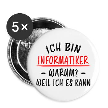 Informatiker Lustig Spruch Programmierer Geschenk - Buttons groß 56 mm (5er Pack) - Weiß - Vorne
