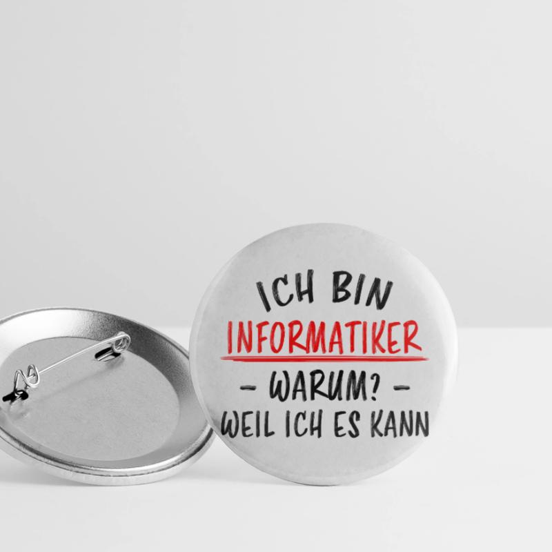 Informatiker Lustig Spruch Programmierer Geschenk Buttons groß 56 mm (5er Pack)