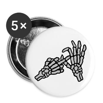 Hole Middle Finger Gesture Skeleton - Buttons large 2.2''/56 mm (5-pack) - white - Front