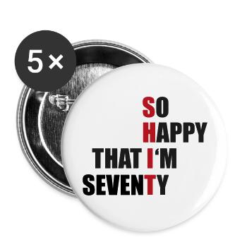 70th birthday - Buttons large 2.2''/56 mm (5-pack) - white - Front