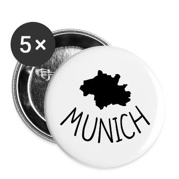 Munich - Buttons large 2.2''/56 mm (5-pack) - white - Front