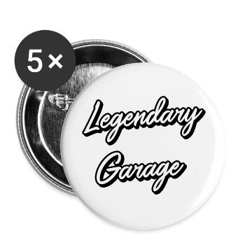 Garage légendaire - Lot de 5 grands badges (56 mm) - blanc - Devant