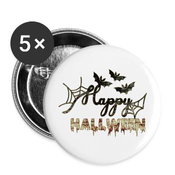 Halloween gruselige Hexe Horror Geist Monster - Buttons groß 56 mm (5er Pack) - Weiß - Vorne