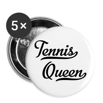 Tennis Queen - Buttons groß 56 mm (5er Pack) - Weiß - Vorne