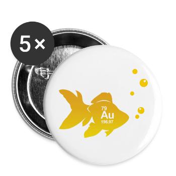 Gold Fish Element - Buttons large 2.2''/56 mm (5-pack) - white - Front