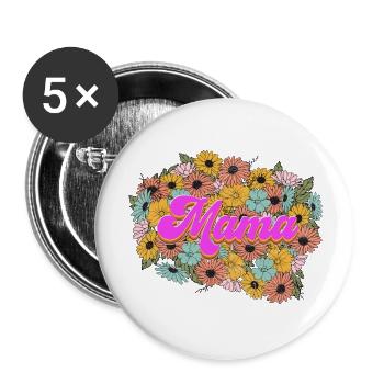 Stolze Mama Mutter Mami Lebensaufgabe Kinder Kind - Buttons groß 56 mm (5er Pack) - Weiß - Vorne