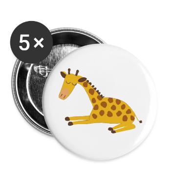 Sleeping Giraffe Illustration Funny Gift - Buttons large 2.2''/56 mm (5-pack) - white - Front