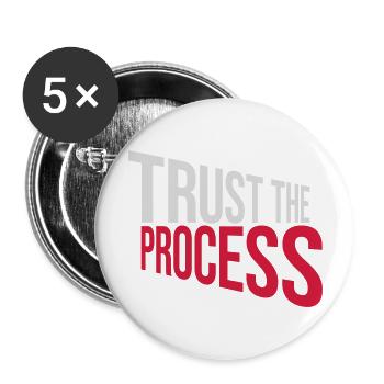 trust the process Quote - Buttons large 2.2''/56 mm (5-pack) - white - Front
