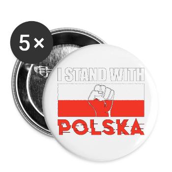 La Pologne dit le cadeau de la fierté de Polska - Lot de 5 grands badges (56 mm) - blanc - Devant