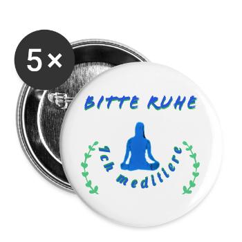 Message de méditation relaxante - Lot de 5 grands badges (56 mm) - blanc - Devant