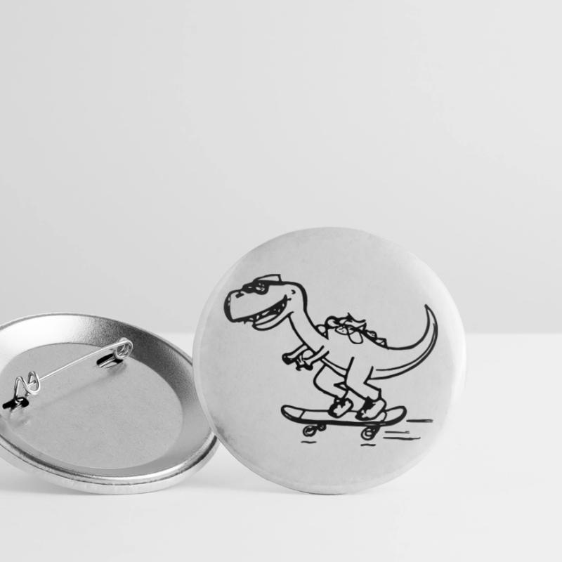 Dinosaur Skateboard Drôle d’idée cadeau Lot de 5 grands badges (56 mm)