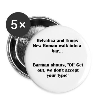 Font Pun - Buttons large 2.2''/56 mm (5-pack) - white - Front