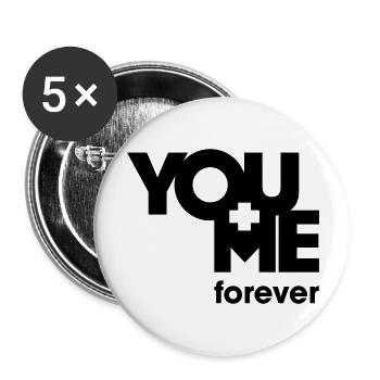 YOU and ME forever - Buttons groß 56 mm (5er Pack) - Weiß - Vorne
