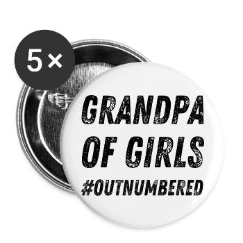 Grandpa Of Girls Outnumbered - Buttons large 2.2''/56 mm (5-pack) - white - Front