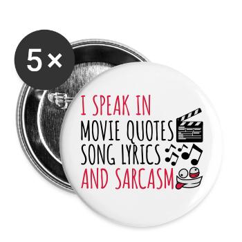 parler des paroles et du sarcasme - Lot de 5 grands badges (56 mm) - blanc - Devant