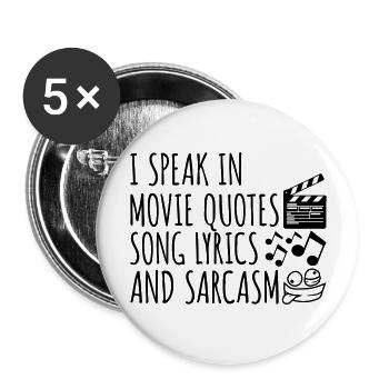 parler des paroles et du sarcasme - Lot de 5 grands badges (56 mm) - blanc - Devant