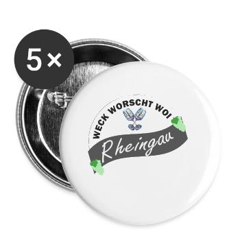 Weck Worscht & Woi 2 - Buttons groß 56 mm (5er Pack) - Weiß - Vorne
