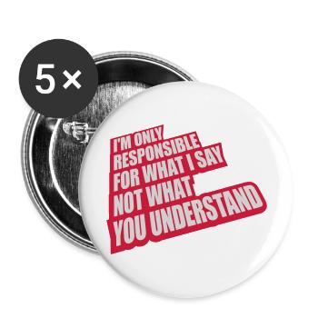 what I say quote - Buttons large 2.2''/56 mm (5-pack) - white - Front