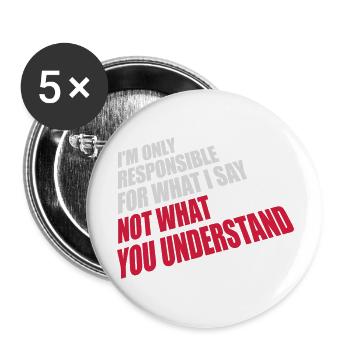 ce que je dis citation - Lot de 5 grands badges (56 mm) - blanc - Devant