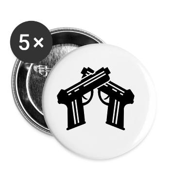 Pistol Symbol - Buttons large 2.2''/56 mm (5-pack) - white - Front