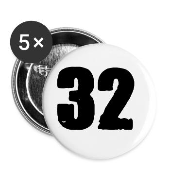 32 number jersey - Buttons large 2.2''/56 mm (5-pack) - white - Front