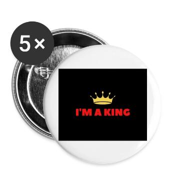 I am king - Buttons large 2.2''/56 mm (5-pack) - white - Front