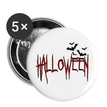 Halloween with bats - Buttons large 2.2''/56 mm (5-pack) - white - Front