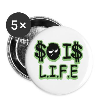 So ist das Leben - Buttons groß 56 mm (5er Pack) - Weiß - Vorne