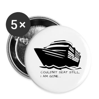 CROISIÈRE Je suis parti - Lot de 5 grands badges (56 mm) - blanc - Devant