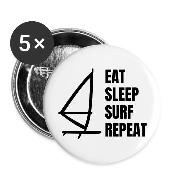 Windsurfer Surf Kitesurfer Windsurf Cadeau - Lot de 5 grands badges (56 mm) - blanc - Devant