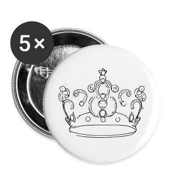 Crown King Queen Emperor Majesty Vector 12 - Buttons large 2.2''/56 mm (5-pack) - white - Front