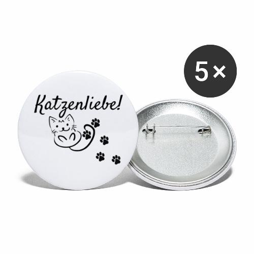Katzenliebe - Buttons groß 56 mm (5er Pack)