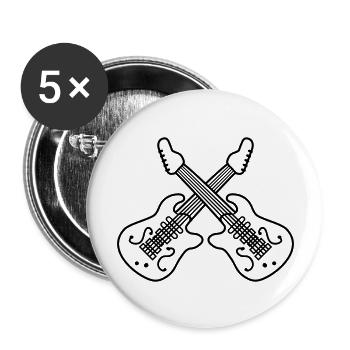 Guitares Cross 2 E - Lot de 5 grands badges (56 mm) - blanc - Devant
