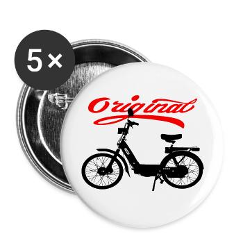Cyclomoteur culte Ciao Italie - Lot de 5 grands badges (56 mm) - blanc - Devant