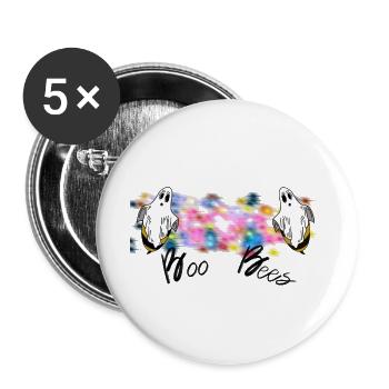 Boo Bees - Buttons large 2.2''/56 mm (5-pack) - white - Front