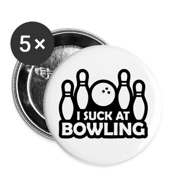 Je suis nul au bowling - Lot de 5 grands badges (56 mm) - blanc - Devant