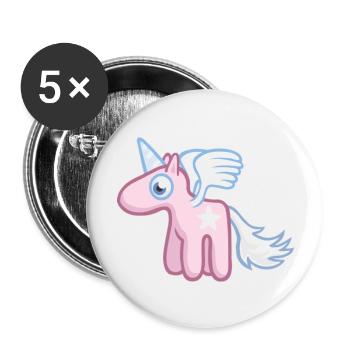 Angel the SkyPony - Ange pony - Lot de 5 grands badges (56 mm) - blanc - Devant