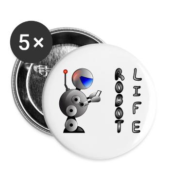 Robot Life - Buttons large 2.2''/56 mm (5-pack) - white - Front